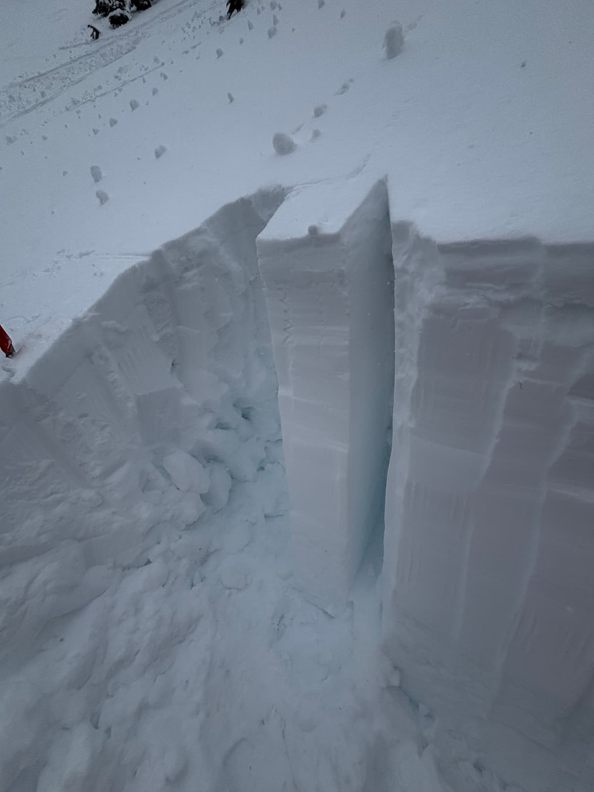 Column test. Failed 93cm down