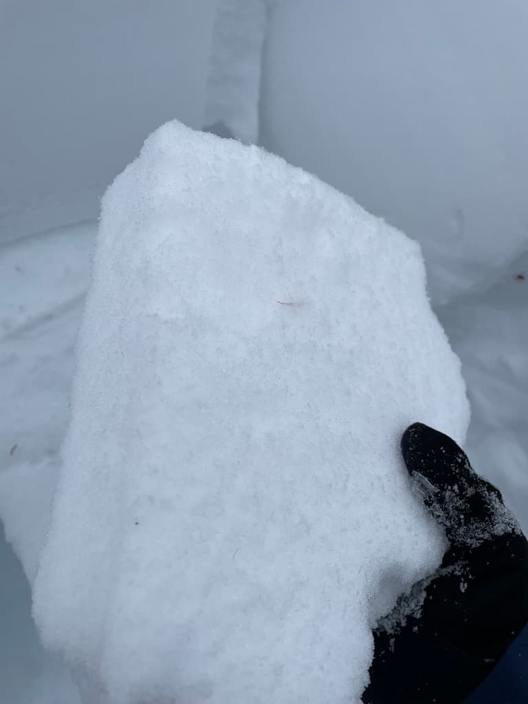 This layer above the hoar frost dropped off teh bottom of the block that relaeed