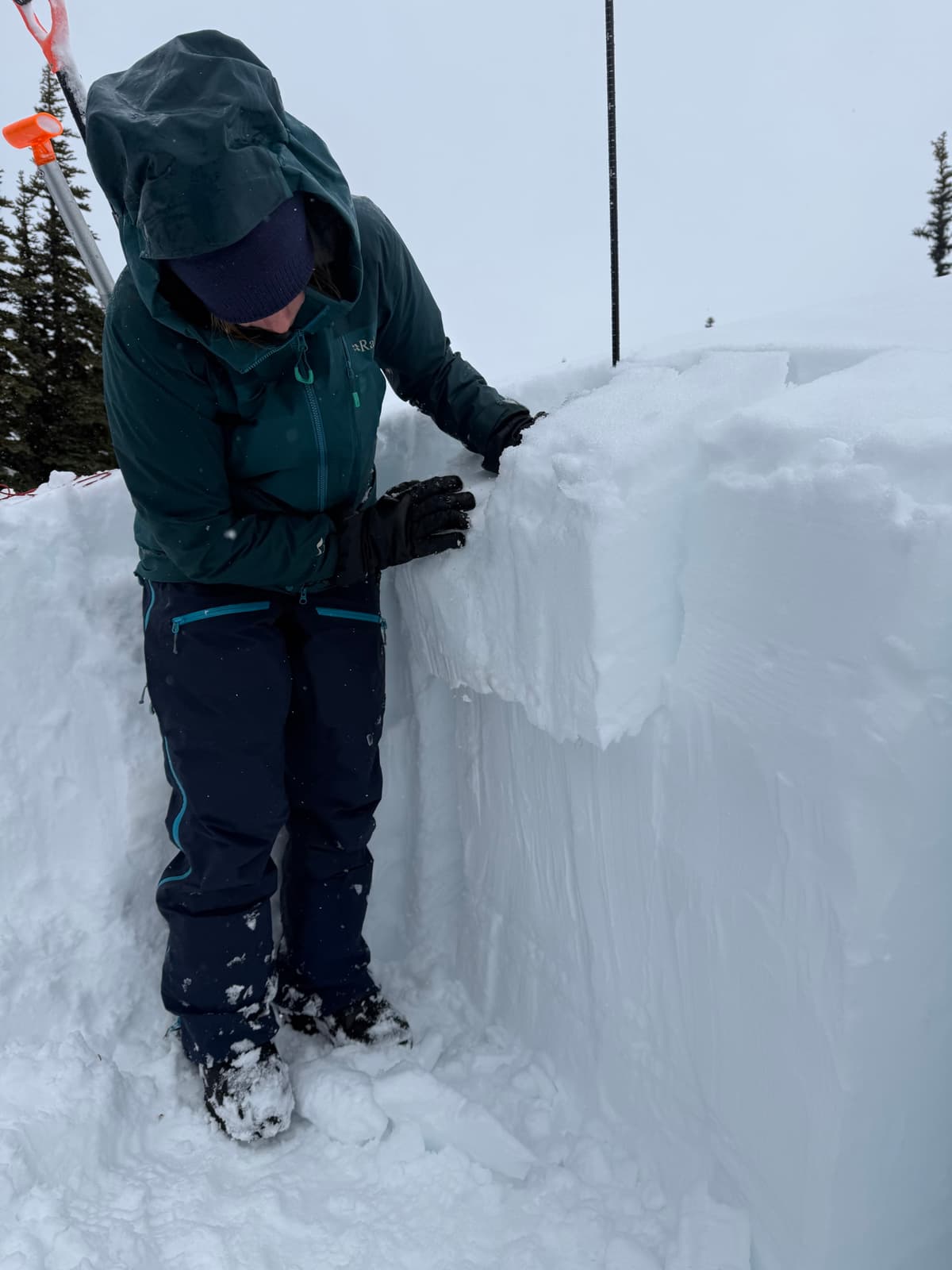 This is at 1950 m, and that's the moist storm snow from the last few days. 