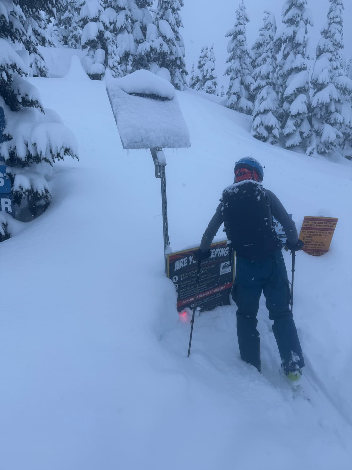 It's getting deep out there. Beacon checker getting buried!