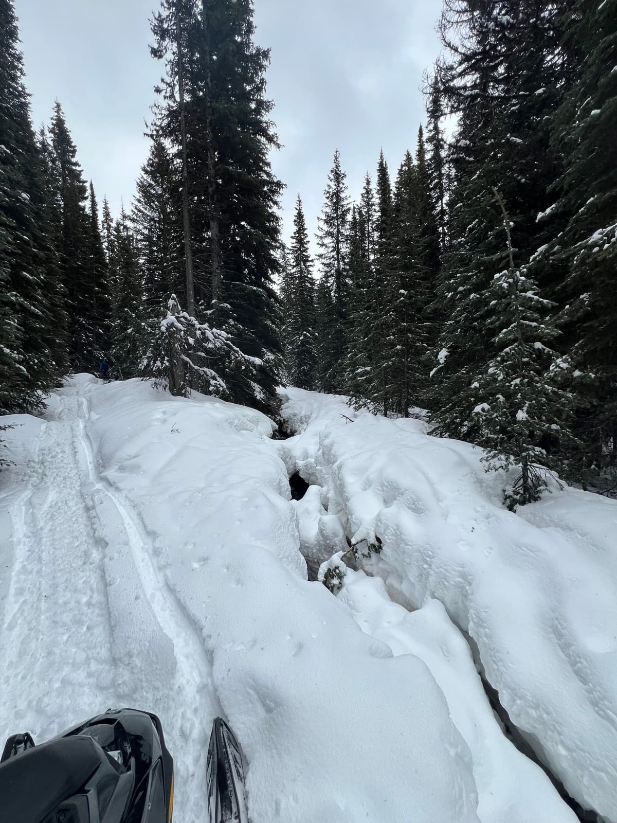 Water damage on the trail, passable!