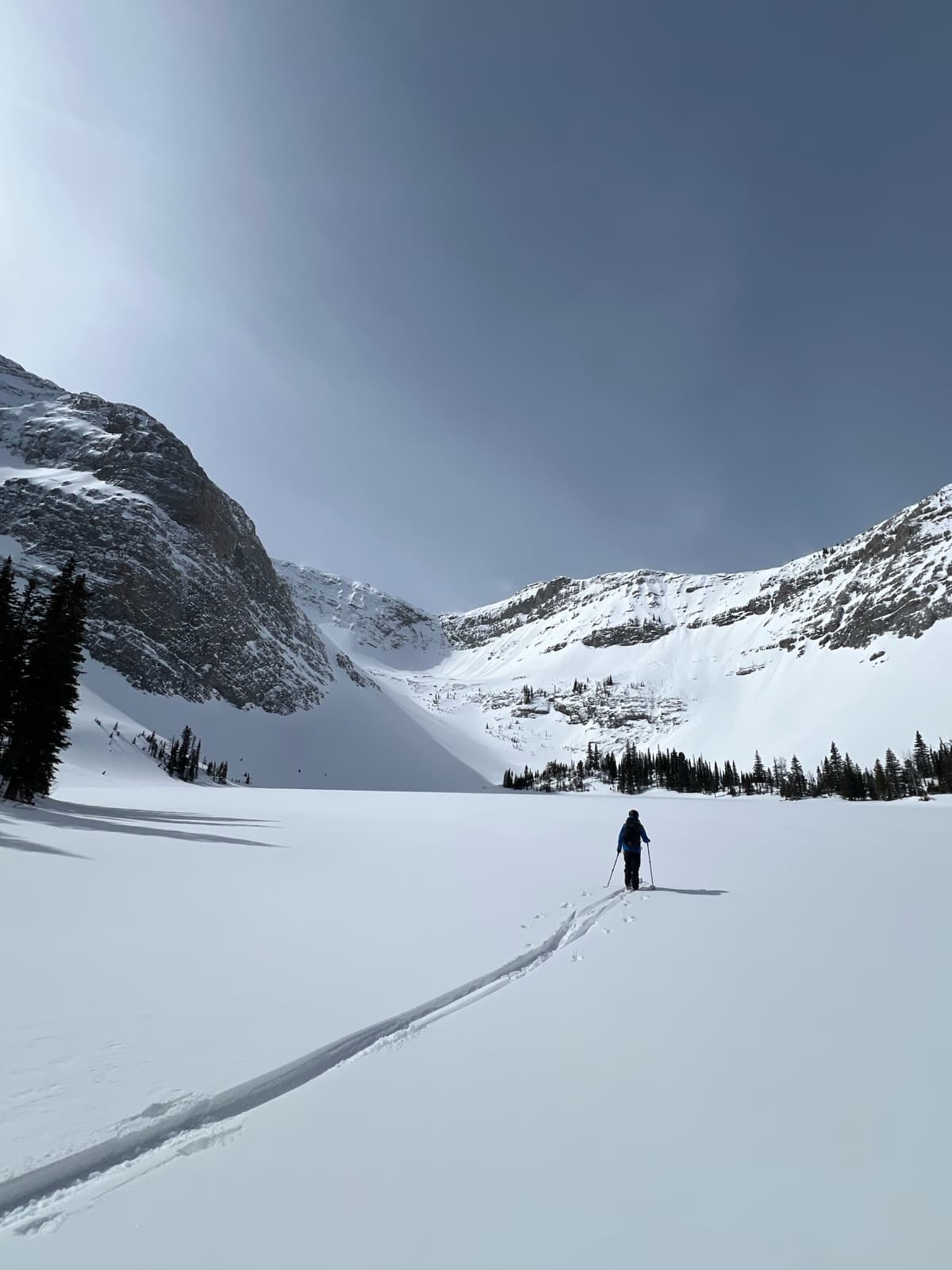 Skinning on the lake