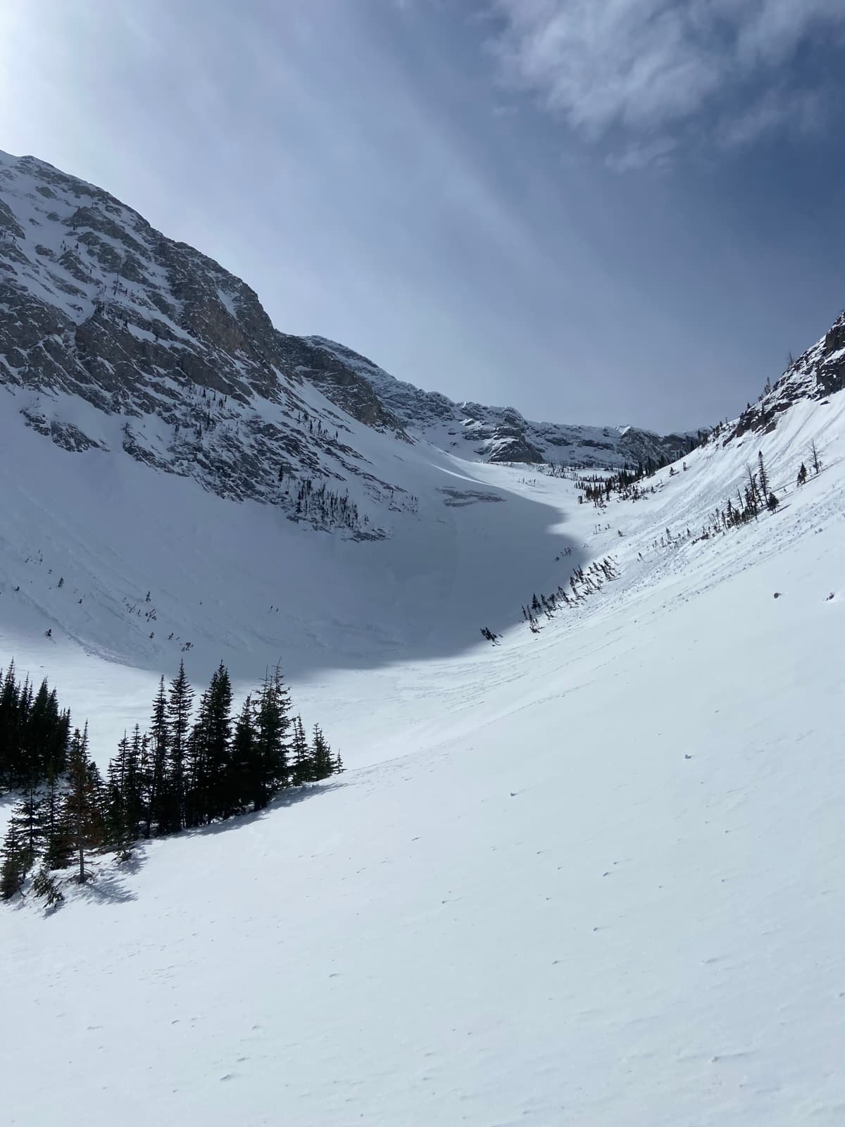 Small wind slabs running on the crust on the north aspects and solar effect on the south aspects