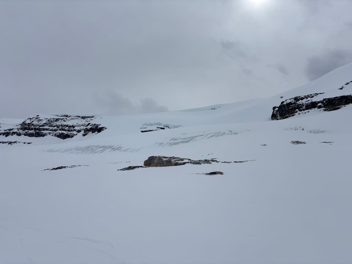 Molar glacier with bare ice at toe in certain sections