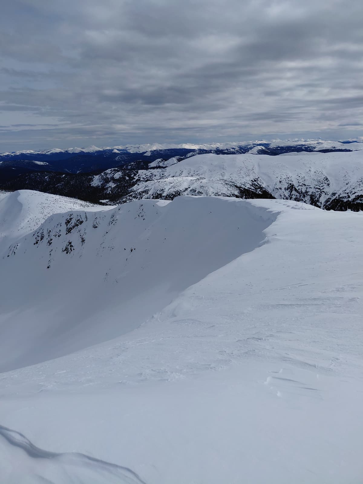 Cornices above north facing slopes