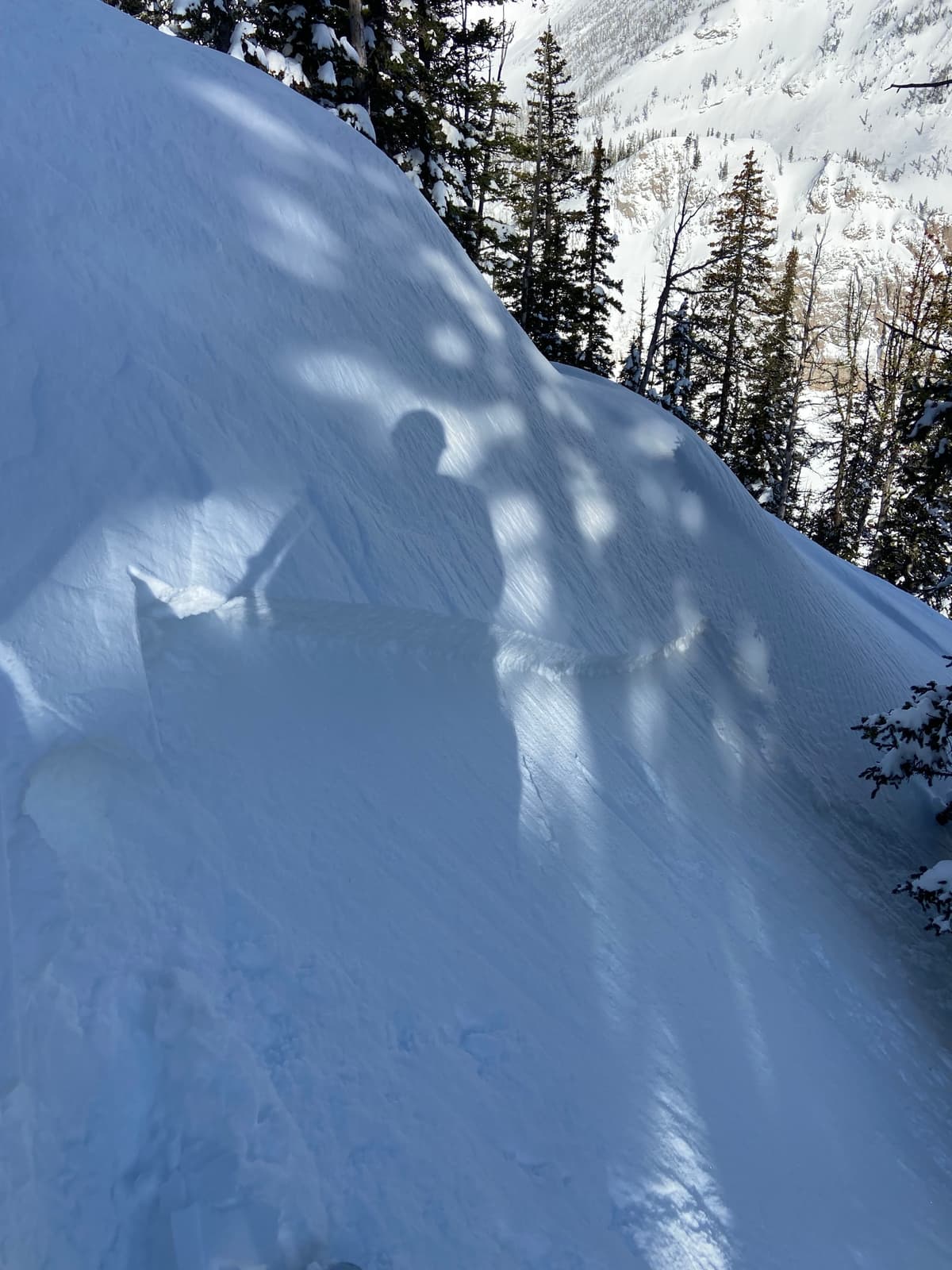 Fresh touchy small wind slabs on the NE side of the ridge