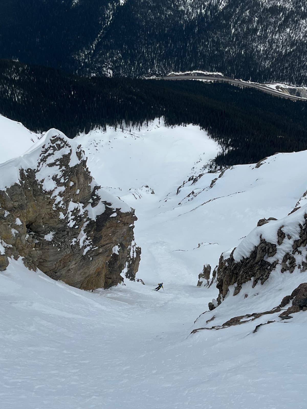 Small windslab (skiers left against the wall in loaded pocket.)