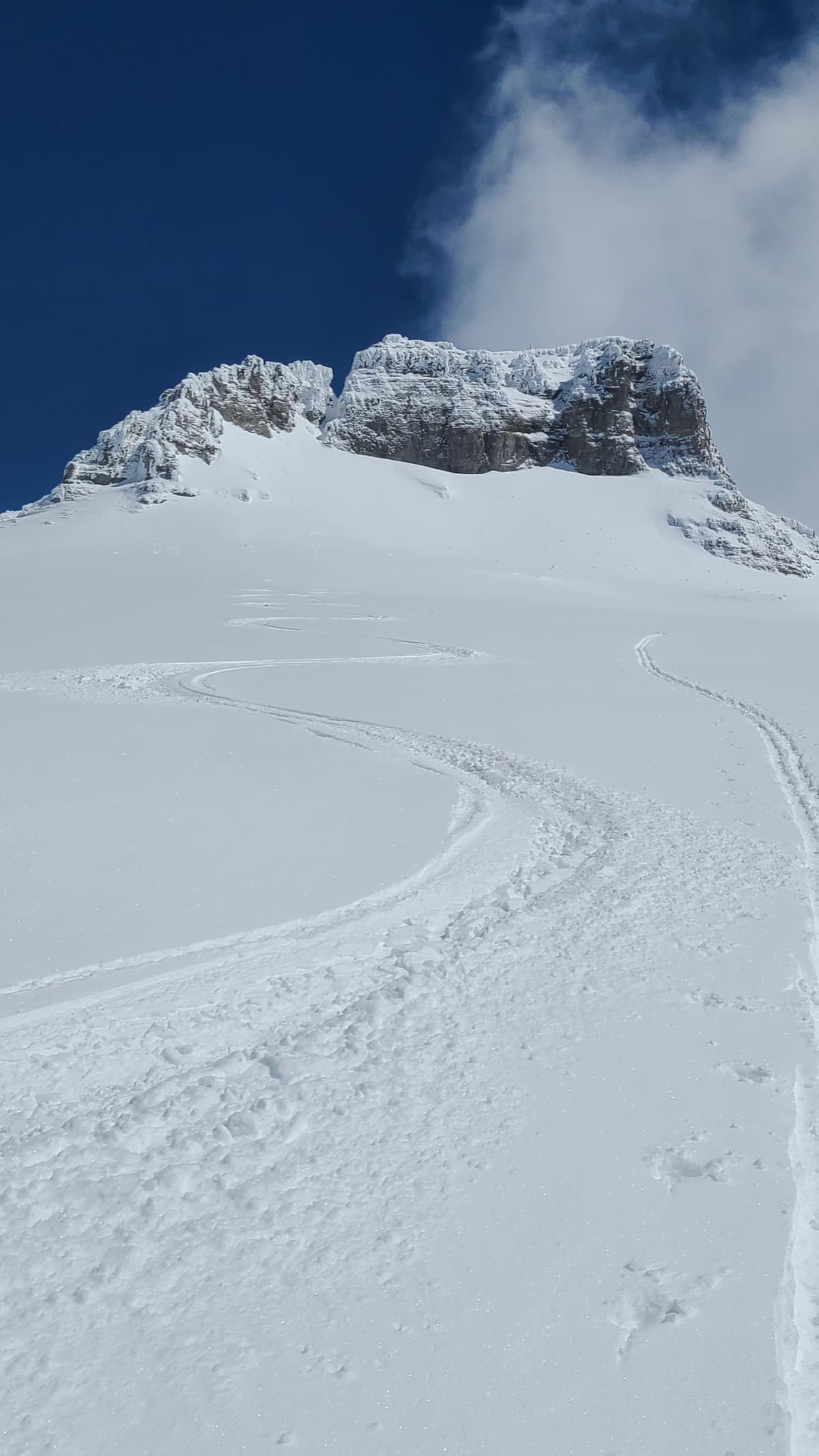 Delightful skiing even after a couple hours of on and off sun.