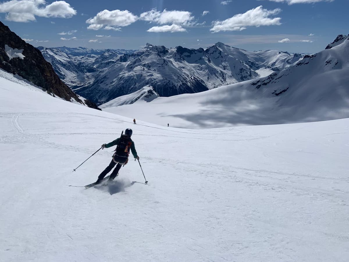 Skiing out on Blackcomb required walking short sections and not liking your bases