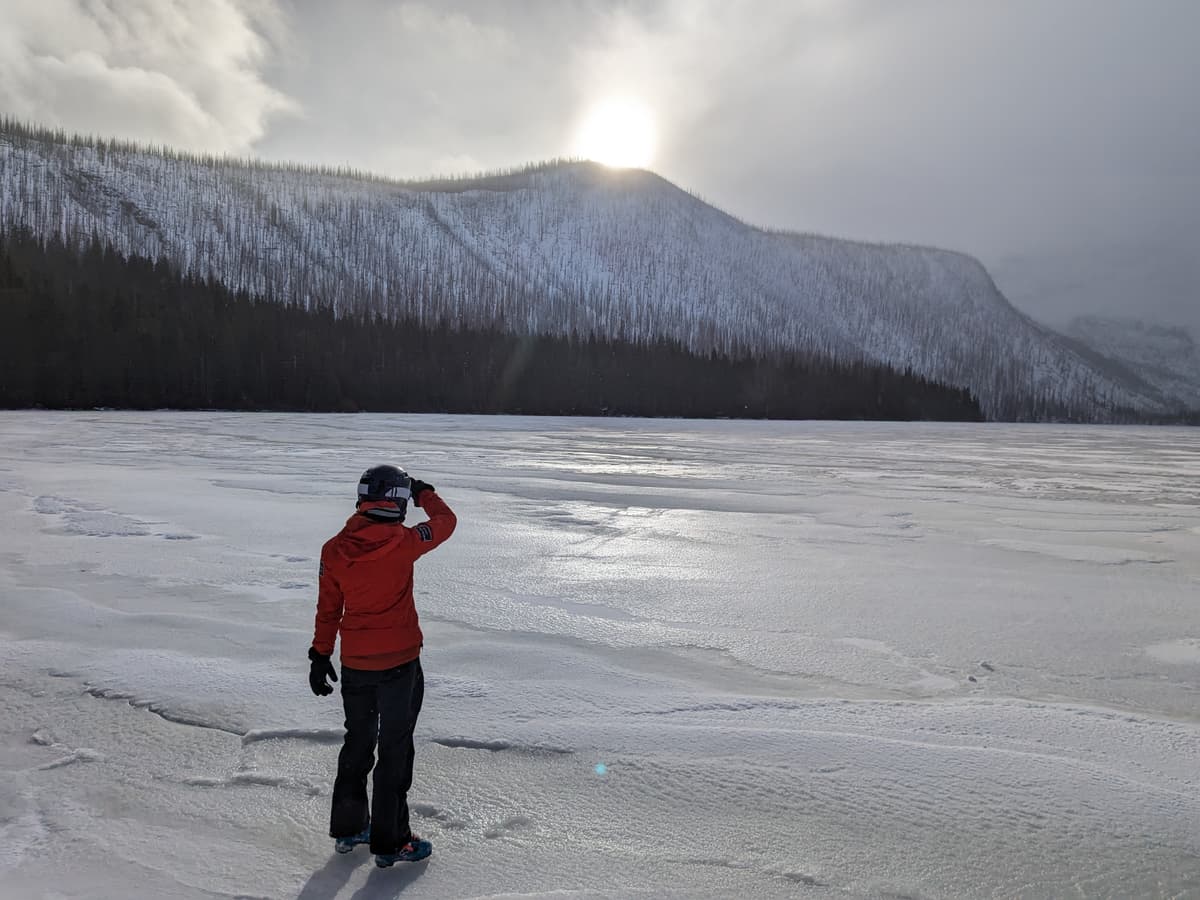 About 10 cm of ice just off shore