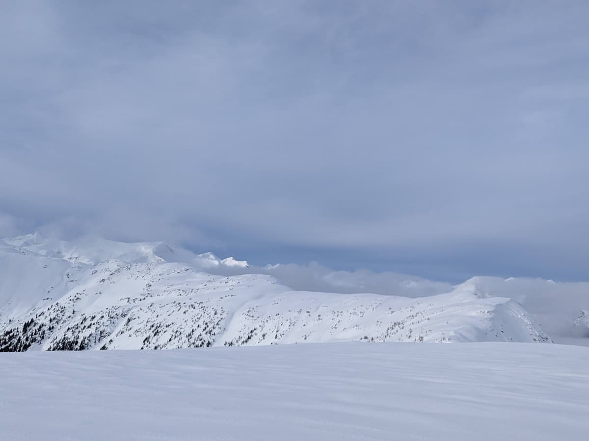 View from top of dome, 1430m, looking West.