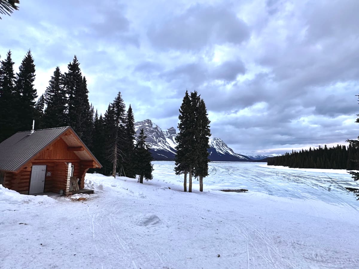 Slush, water and thin Ice on Kakwa Lake.