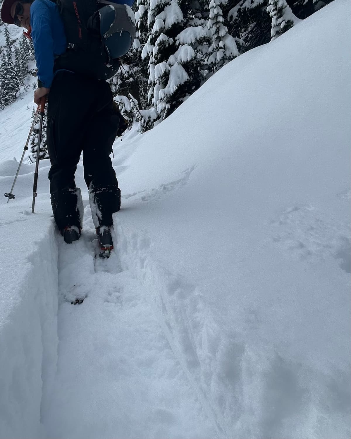 Trail breaking was light, but deep ….