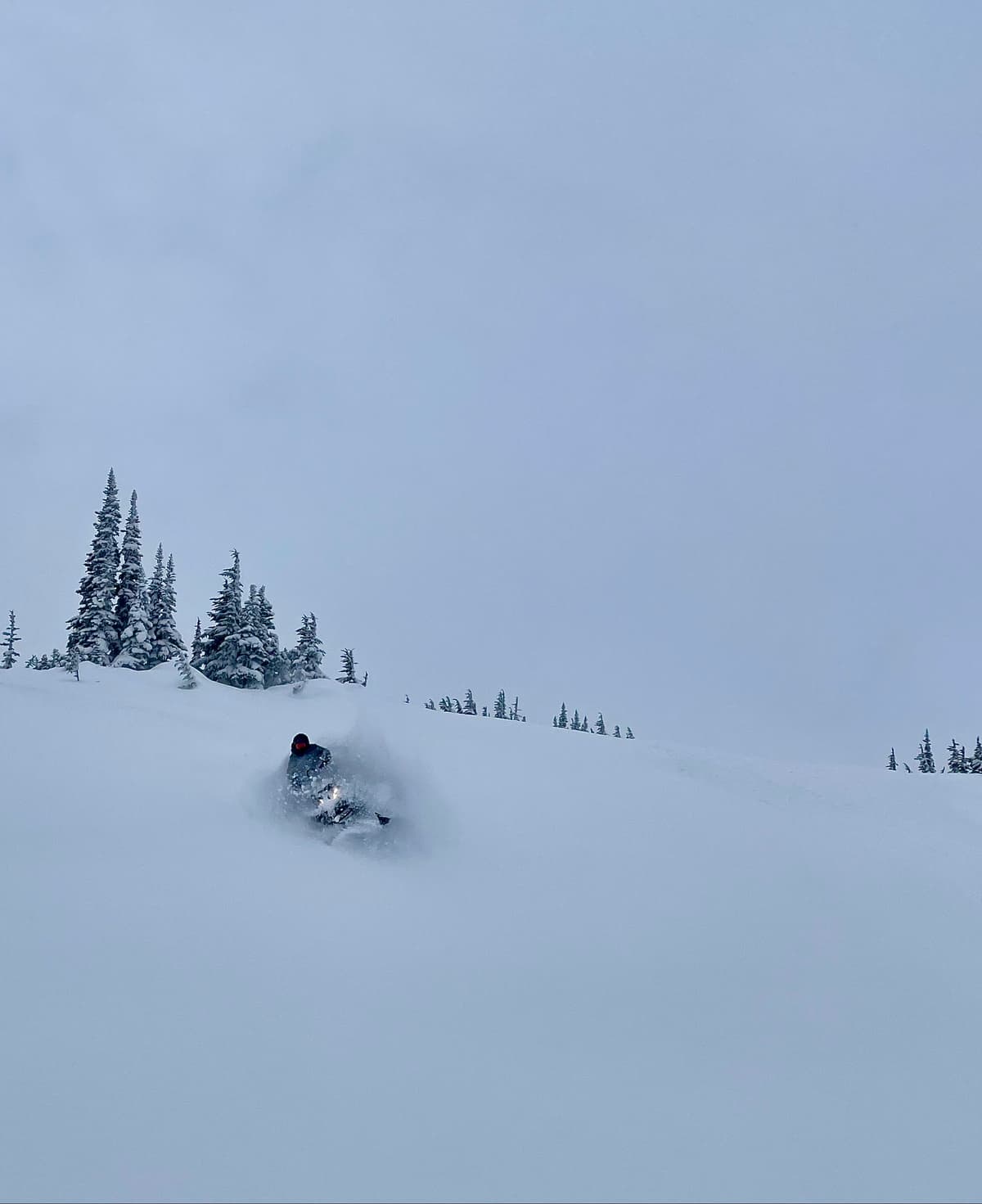 Good riding conditions in sheltered areas but we were very careful to stay on low angle terrain