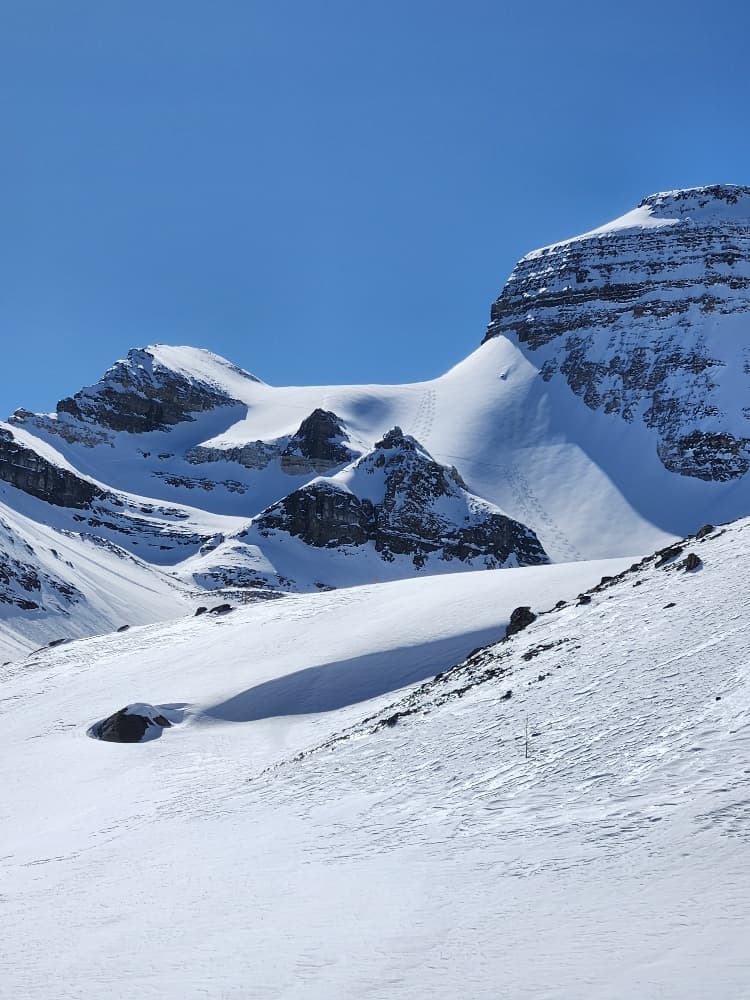 Upper slopes of Popes Col