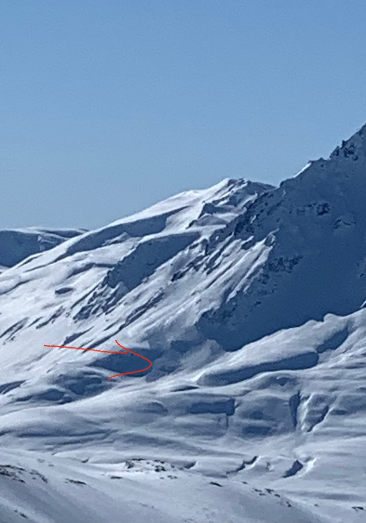 Coming down Kusawak S shoulder. Firm wind skin.