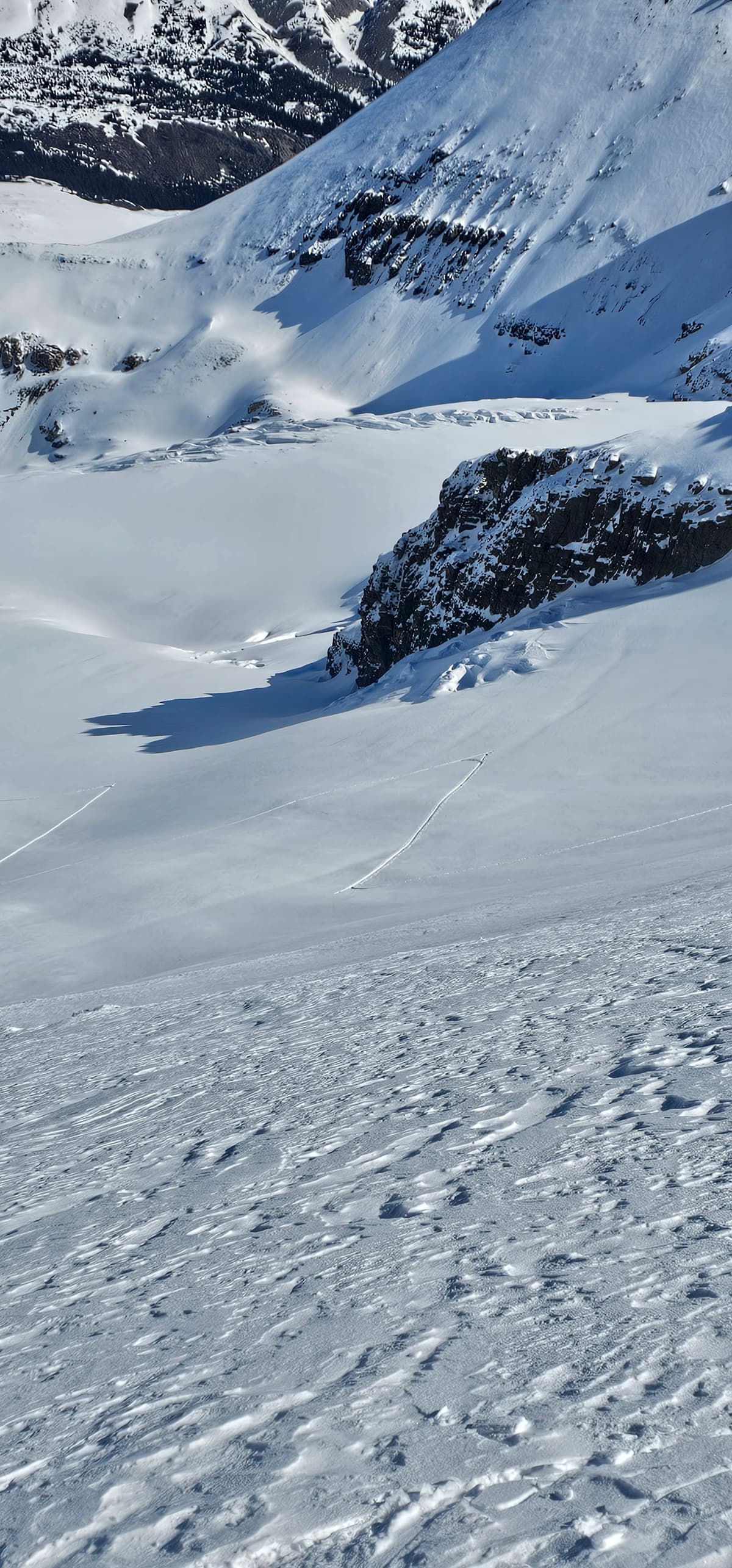 Uptrack - clear bridged crevasse crossings