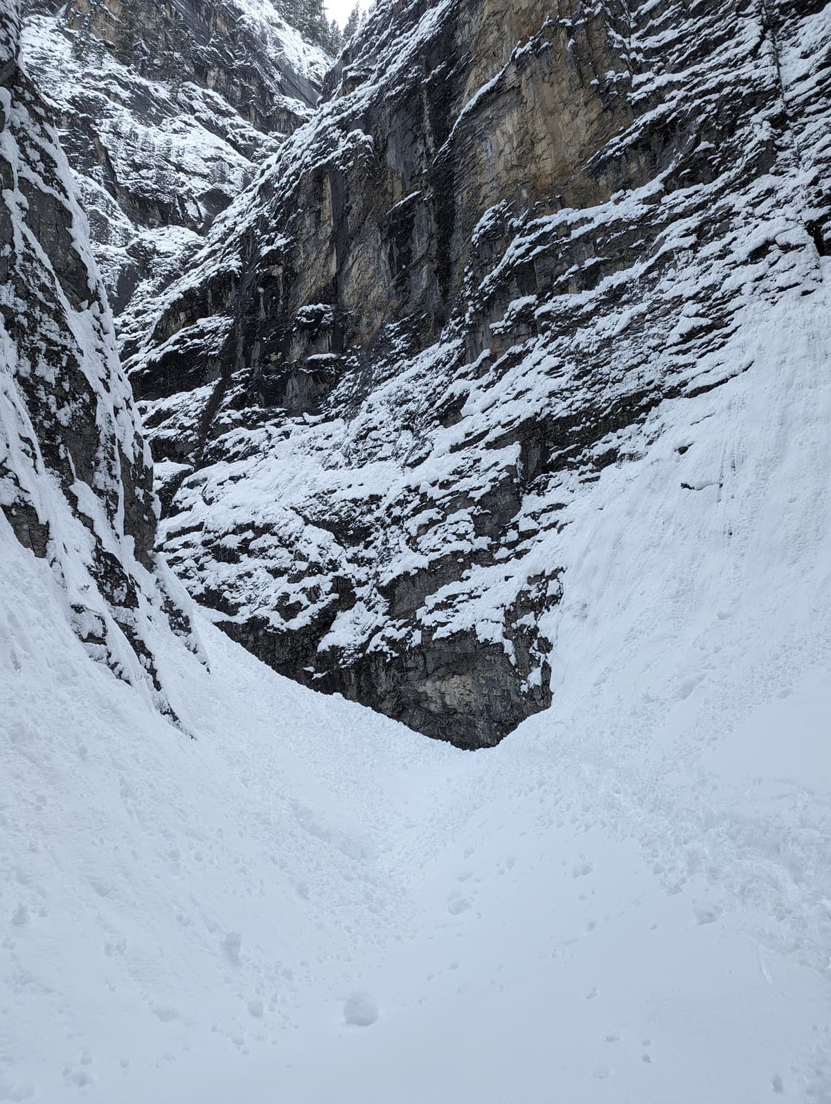Deep snow slog and big debris