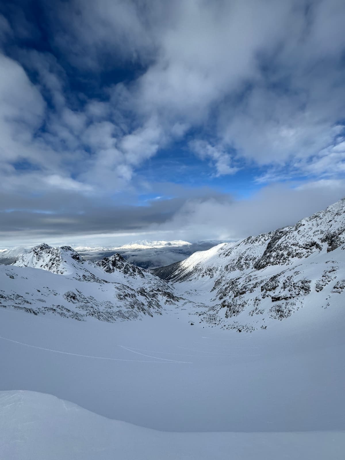 East col looking down from 2370m