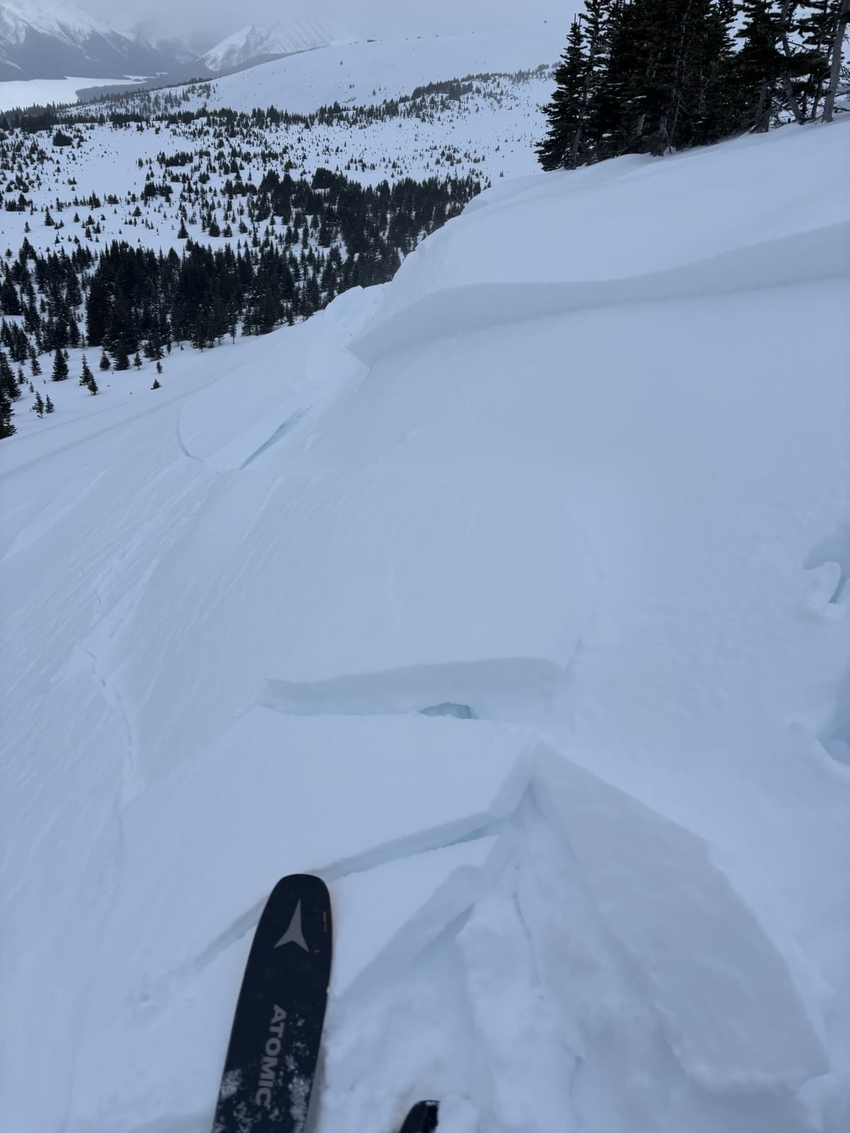 We had some cracking on a small wind loaded slope. 10-20 cm thick and propagating up to 10 meters.