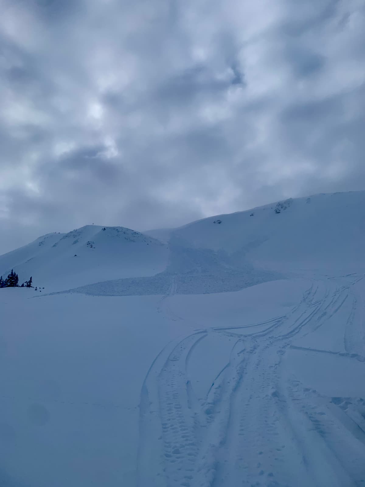 We suspect this avalanche is a snowmobile accidental from the weekend.