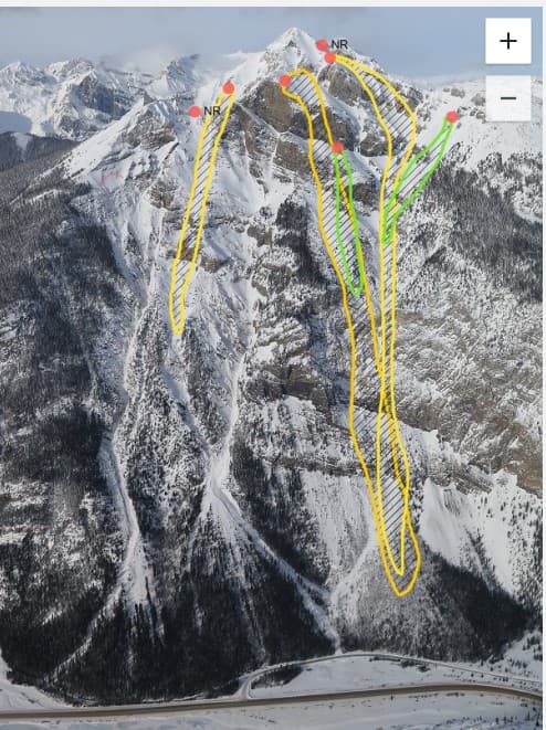 The terrain above Silk Tassel was bombed and produced several results up to size 3