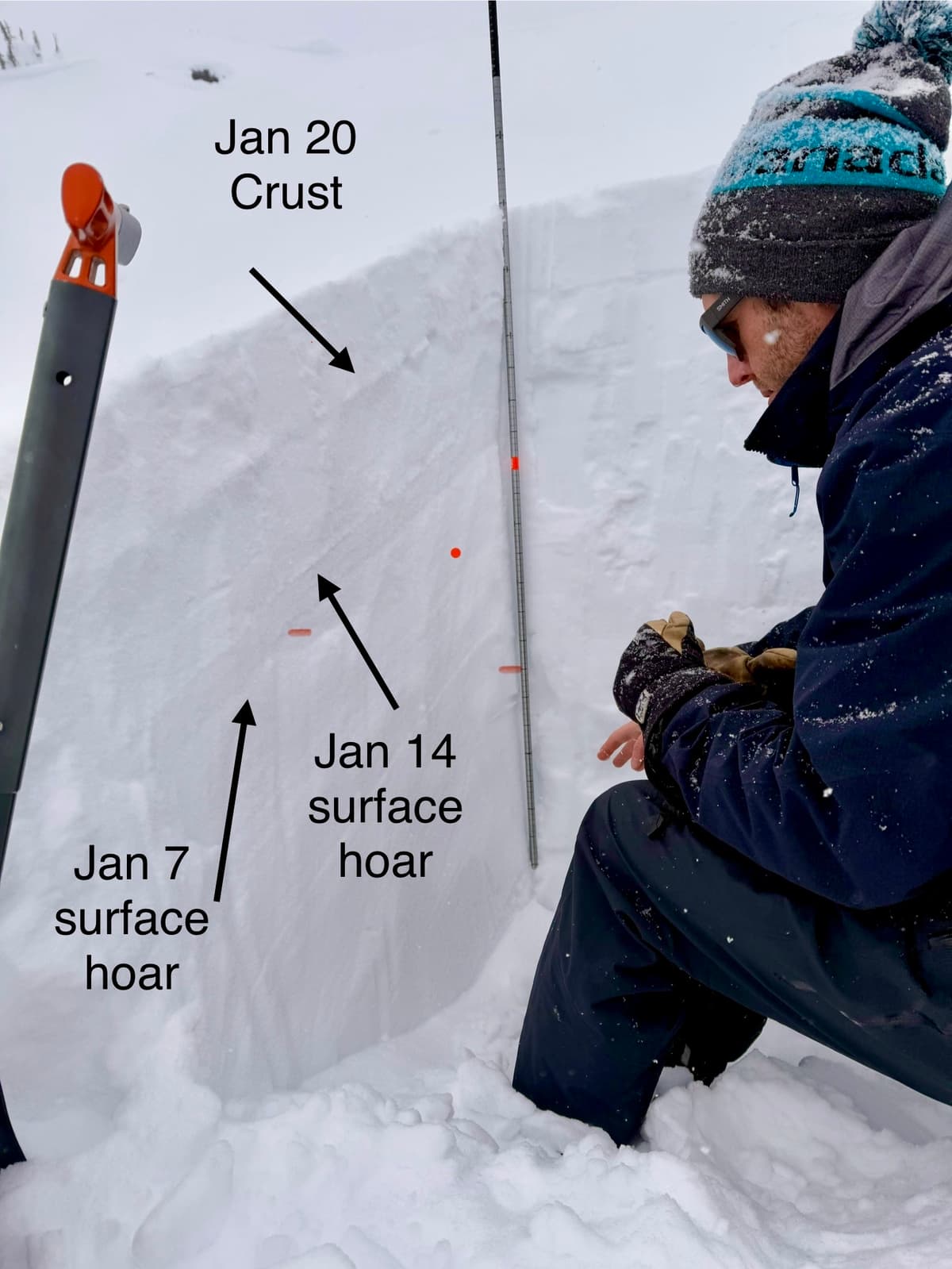 Not psyched on the condition of the upper snowpack, feels like it's going to be spooky when it starts snowing again.