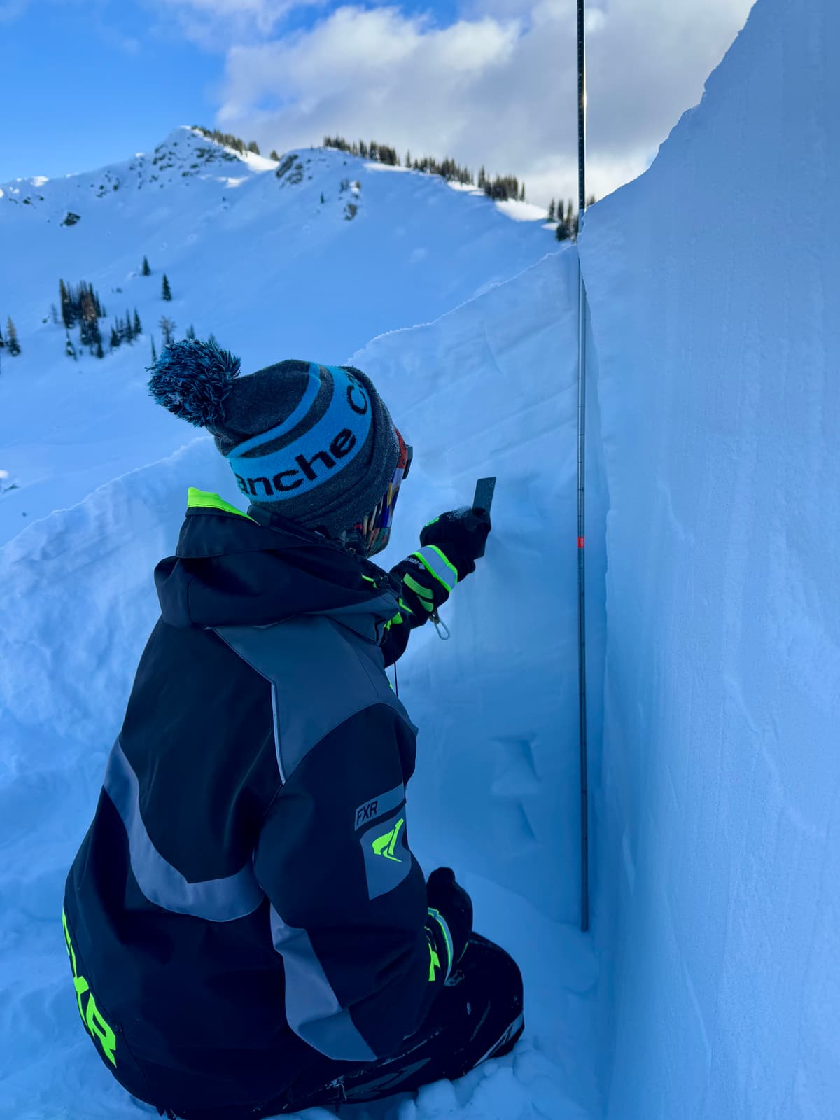 Two prominent surface hoar layers in the upper 30 cm. This will be a big deal when it starts snowing again.