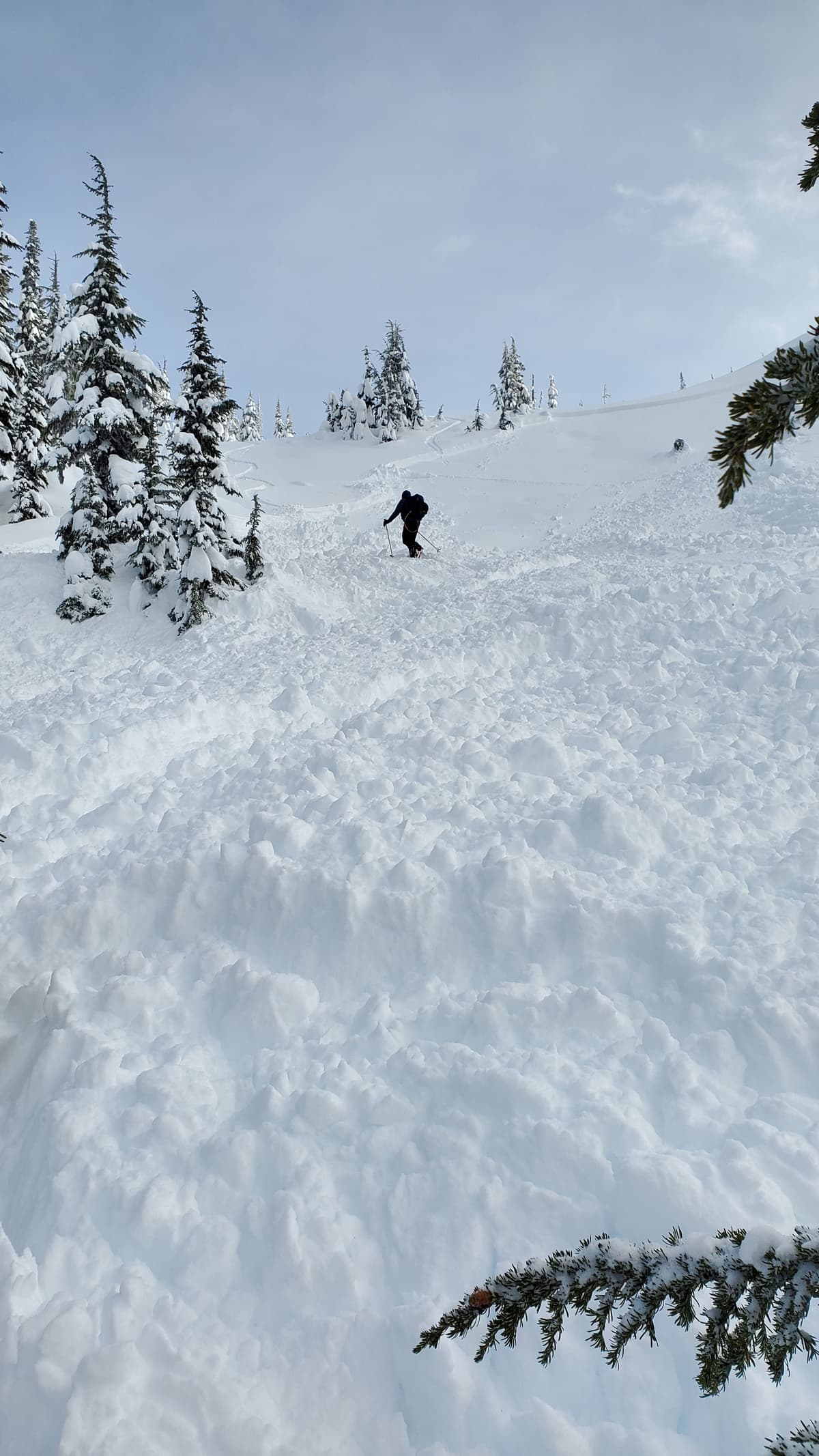 Approx. 2-3m deep debris pile in runout zone.