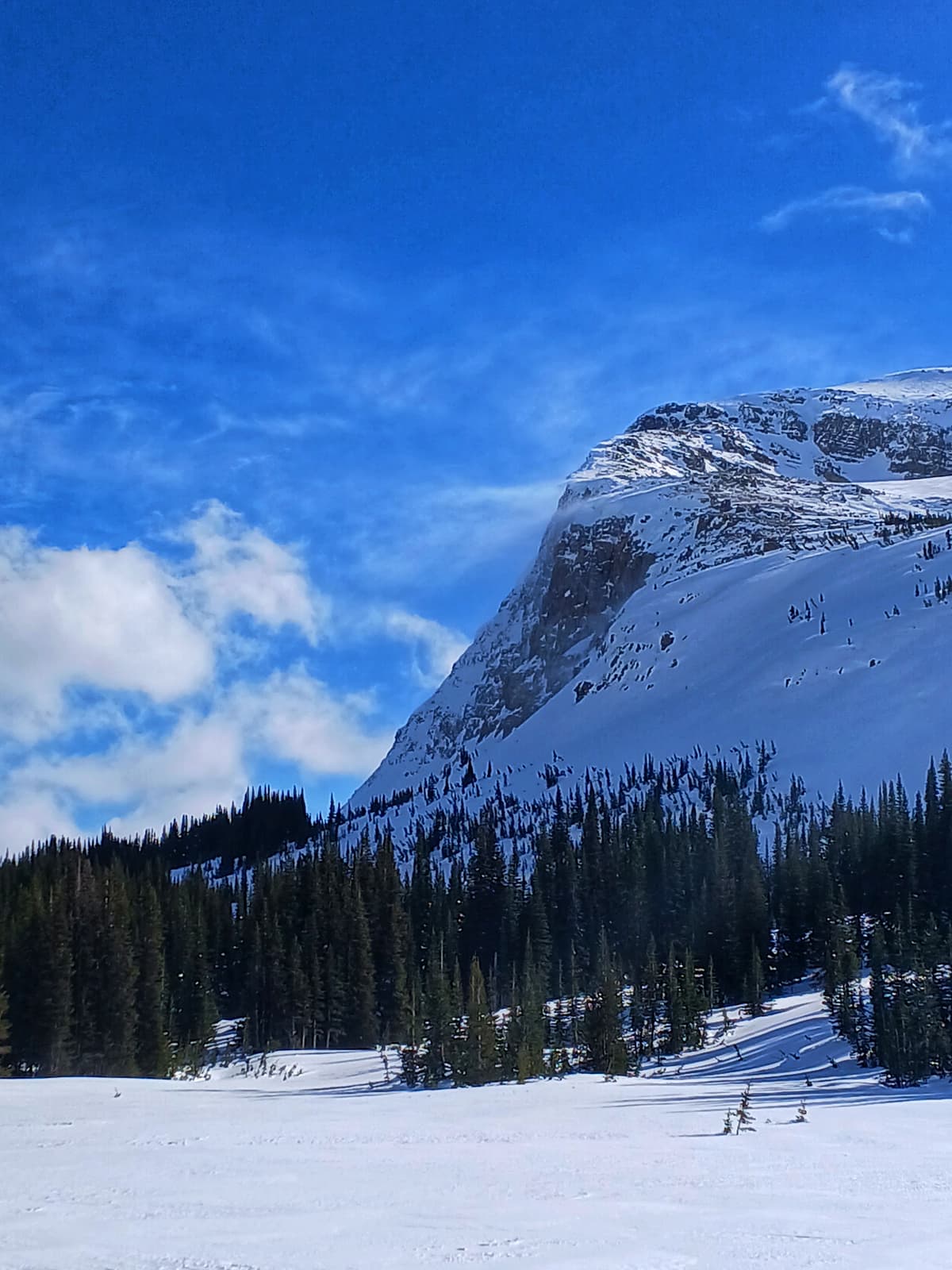 Snow blowing off ridge crest
