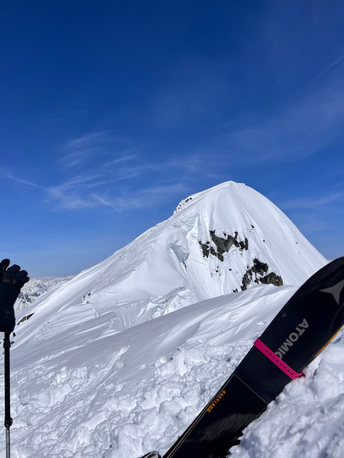 Where the cornice broke off. Very close call.