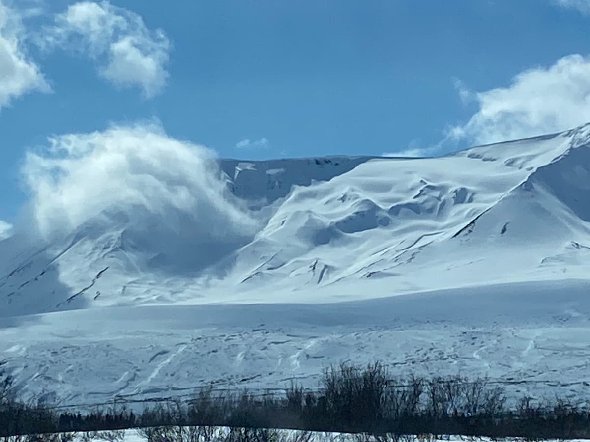 Recent slab just north of Haines Pass summit