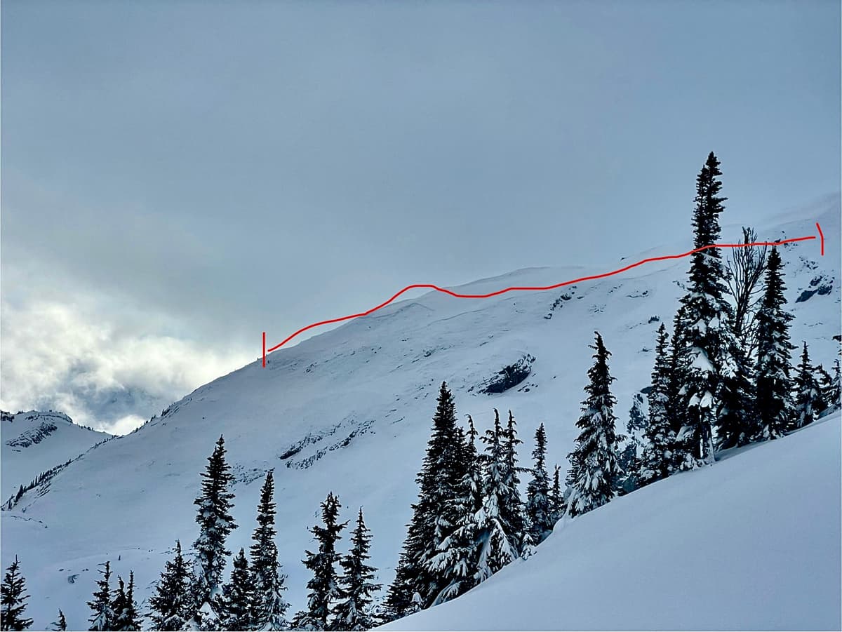 Crown on Matier, E Ridge. Continues right out of the frame.