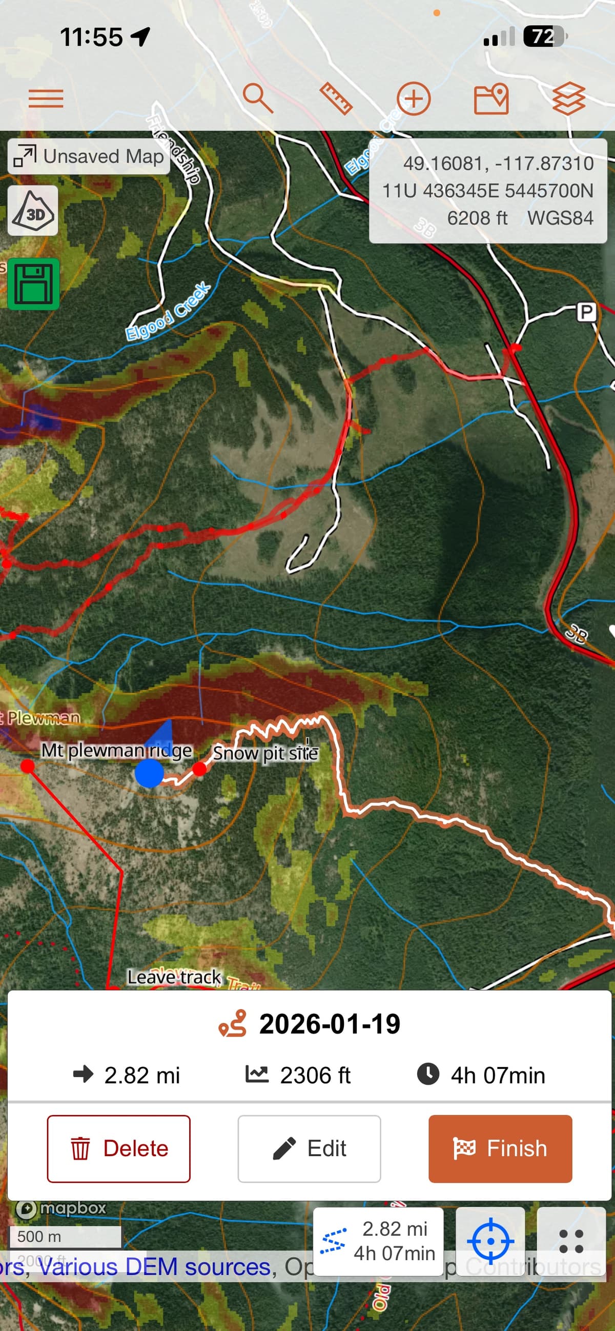 Uptrack and pit location