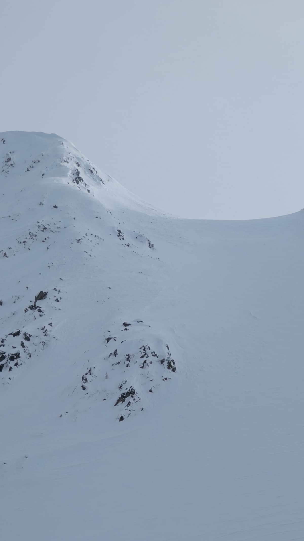 Hard to see but higher alpine very scoured up high