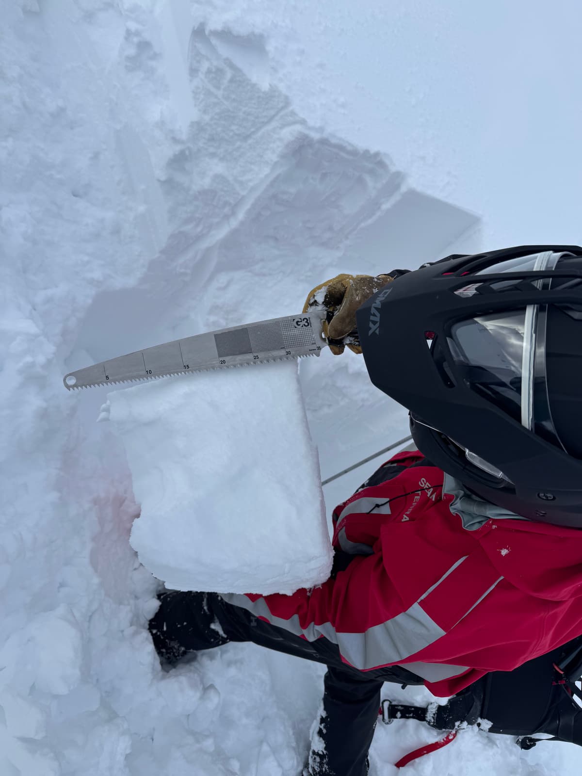 Lots of wind affected snow out of sheltered areas. We got an easy sheer 30 cm down on HS.
