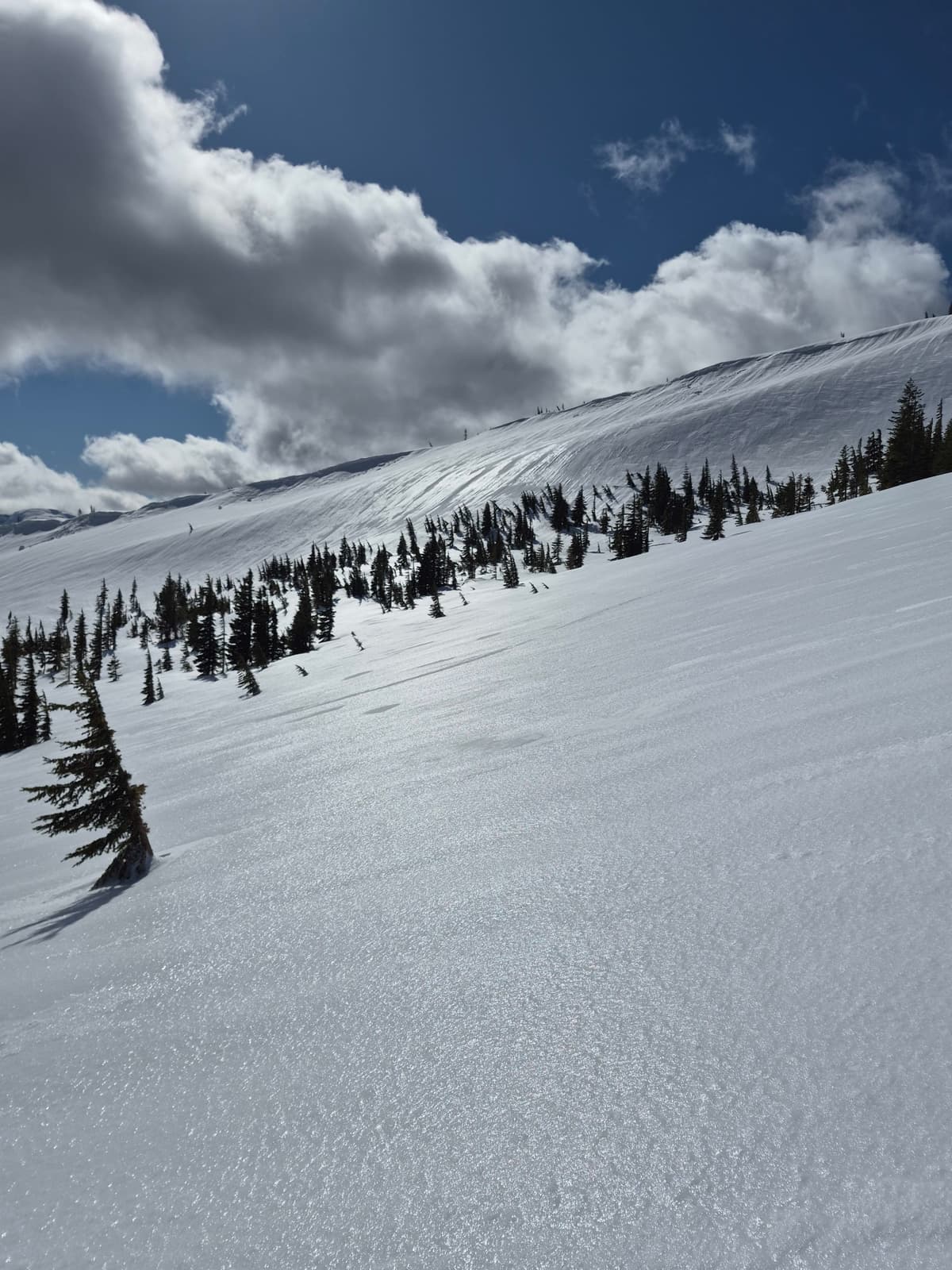 Extremely slippery above 1700 m where it was windy during the storm