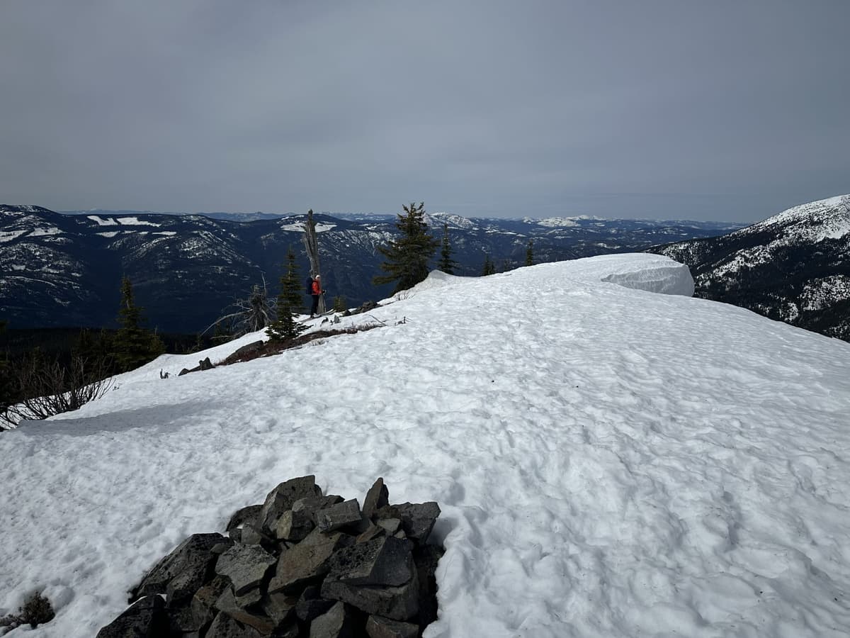 Snowpack on top of Record Mountain is already looking thin