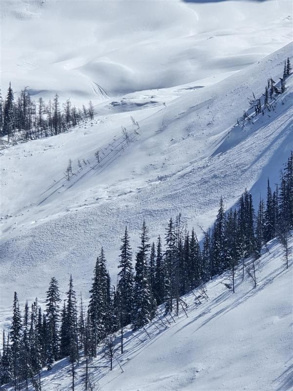 Previous size 1.5 avalanche debris out of extreme terrain.