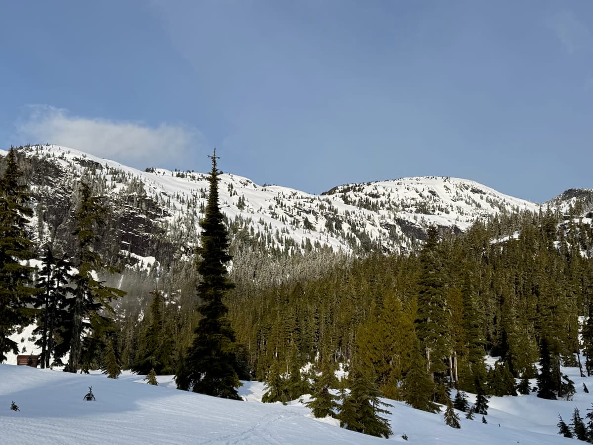 See the snow line from Friday overnight snow looking towards the winter route