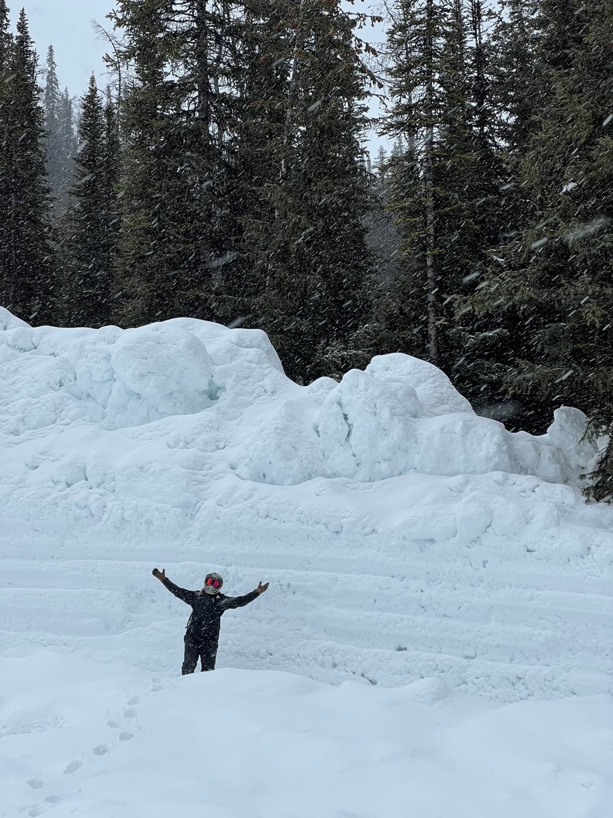 Nik checking out some of the larger debris piles near Mear