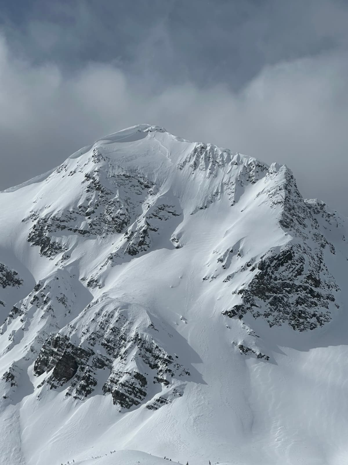 Wind slabs out of alpine NE terrain.
